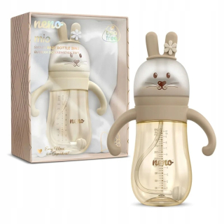 NENO MIO HNEDÝ INOVATÍVNY hrnček, FĽAŠA S VÁŽENOU SLAMKOU, 300 ml